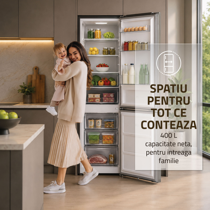 Combina frigorifica Samus SCX540NFIE, 400 l, Full No Frost, Motor dual Inverter, Clasa E, Inox [5]