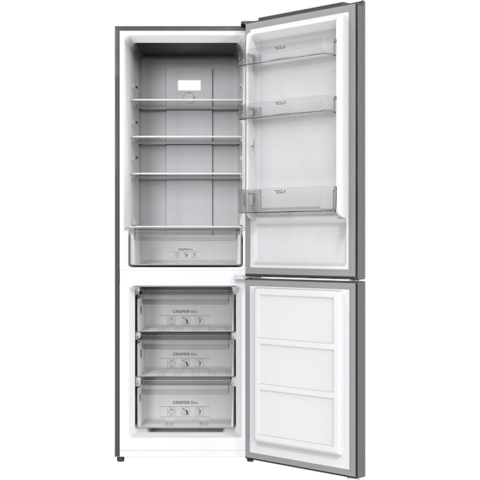 Combina frigorifica Tesla RC3201FHXE, 293 L, Clasa E, NO Frost, Inverter, Iluminare LED, H 186 cm Inox [2]
