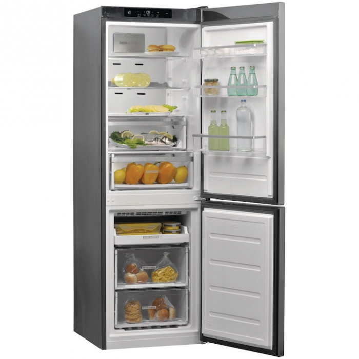 Combina frigorifica Whirlpool W9 821C OX, 318 l, Clasa E, Dual No Frost, 6th Sense, Display Electronic Interior, H 189 cm, Inox - RESIGILAT [2]
