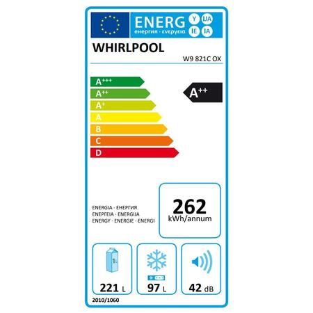 Combina frigorifica Whirlpool W9 821C OX, 318 l, Clasa E, Dual No Frost, 6th Sense, Display Electronic Interior, H 189 cm, Inox - RESIGILAT [6]