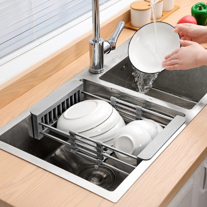 Cos multifunctional extensibil 202200153, dimensiune 30-44 x 21.5 x 9cm, usor de curatat, finisaj inox si polipropilena [2]
