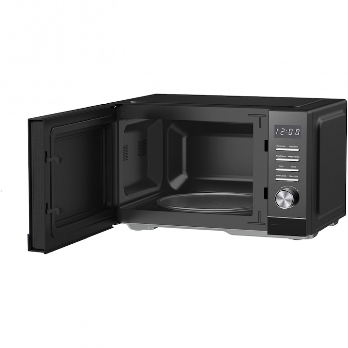 Cuptor cu microunde Heinner HMW-MD25DMRBK, 25L, digital, geam oglinda, 800W, 5 trepte de putere, timer, functie decongelare, diametru platou rotativ 288mm, negru [2]