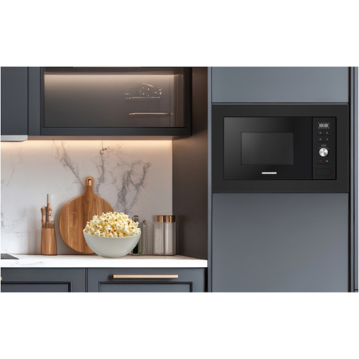 Cuptor cu microunde incorporabil HEINNER HMW-MDBI28GDBK, 28L, Control digital, 900W, Putere grill 1000W, Afisaj led, Sticla neagra [3]