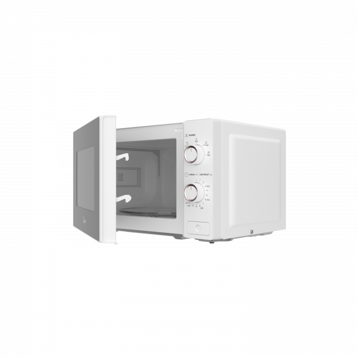 Cuptor cu microunde Midea MM720C2AT-W, Mecanic, 20 l, Putere 1000 W, 5 trepte de putere, Functie decongelare, Timer, Alb [4]