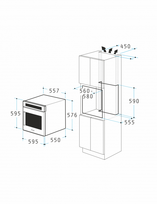 Cuptor electric Pyramis 60IN 2020 White Glass [2]