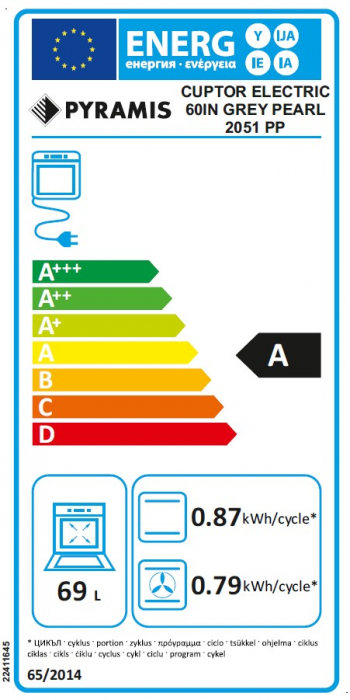 Cuptor electric Pyramis 60IN 2051 PP Grey Glass [4]
