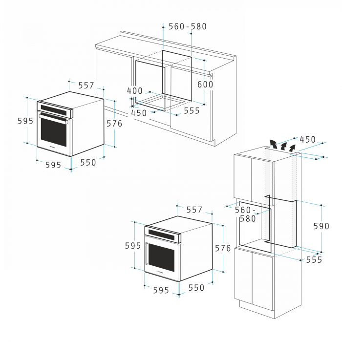 Cuptor electric Pyramis 60IN 6002 Megalo Premium Inox [4]