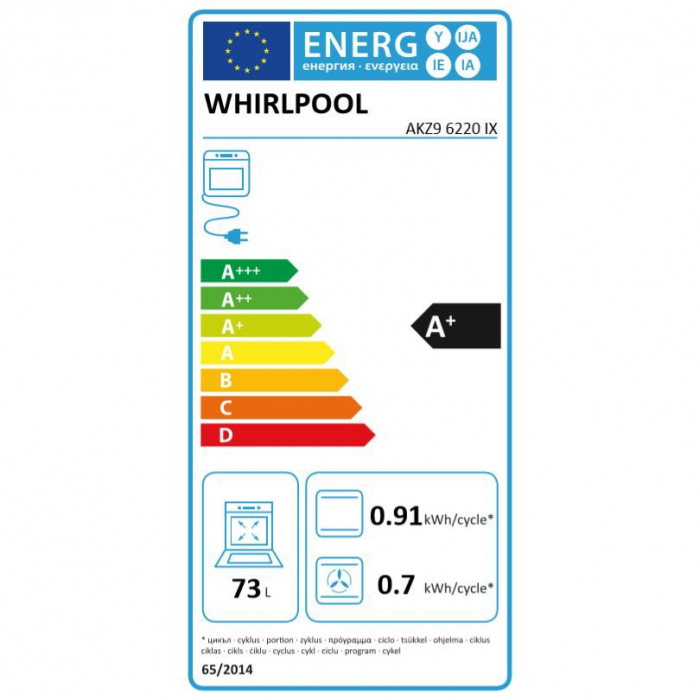 Cuptor incorporabil Whirlpool AKZ9 6220 IX, Electric, 73 l, Multifunctional, Touch control, Grill, Autocuratare hidrolitica, Clasa A+, Inox [9]