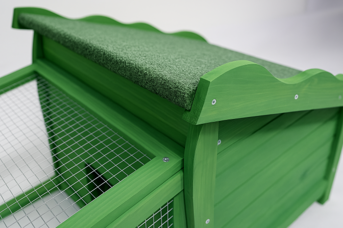 Casuta pentru iepuri si gaini, BUNTZ, 150 x 62 x 64 cm, Lemn / Metal, Verde / Alb [6]