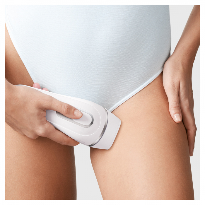 Epilator IPL Braun Silk-expert PRO 3 PL3139 Senzor automat & continuu Skin pro, 300.000 impulsuri, 3 niveluri de intensitate, 100 de impulsuri pe minut, cap de precizie, Trusa de voiaj, Aparat de ras Venus, Mini epilator facial, Alb [4]