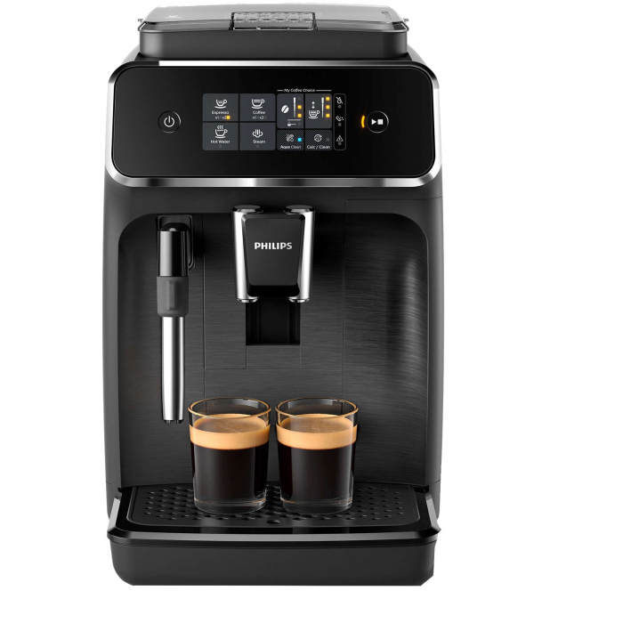 Espressor automat Philips EP2220/10, sistem de spumare a laptelui, 2 bauturi, filtru AquaClean, rasnita ceramica, optiune cafea macinata, Negru [1]