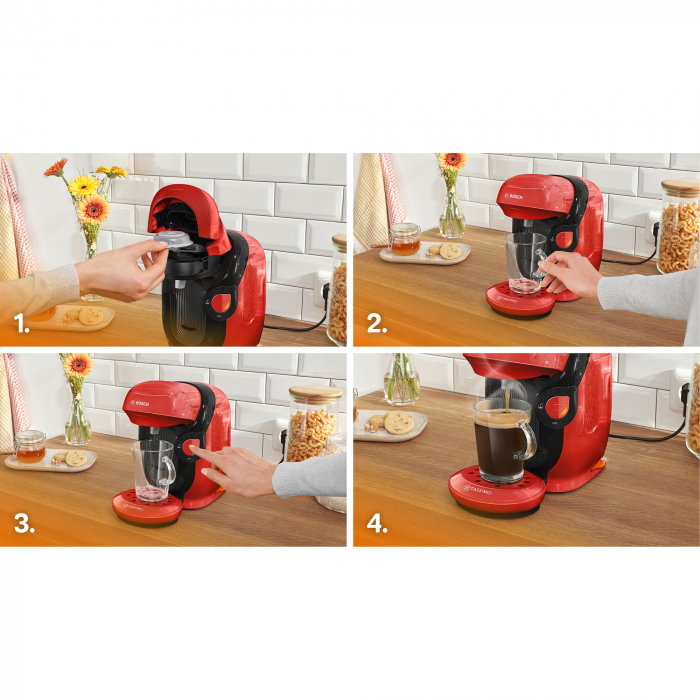 Espressor Bosch Tassimo Style TAS113E, 1400W, 3.3 bar, 0.7l, Autocuratare si decalcifiere, capsule, Rosu [3]