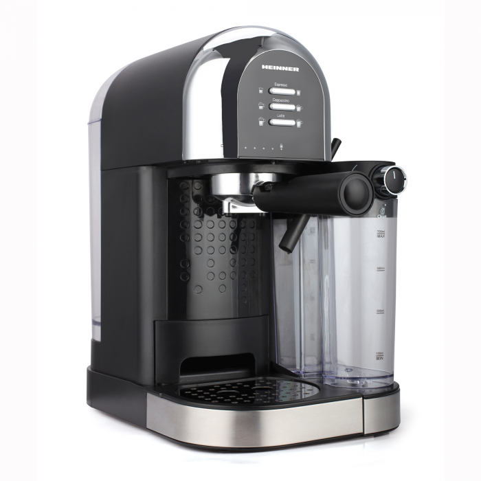Espressor manual Heinner Coffee Dreamer HEM-DL1470BK, 1230-1470W, 20bar, , dispozitiv spumare lapte, rezervor detasabil lapte 500ml, rezervor apa 1.7L, 6 tipuri de bauturi, Negru [2]