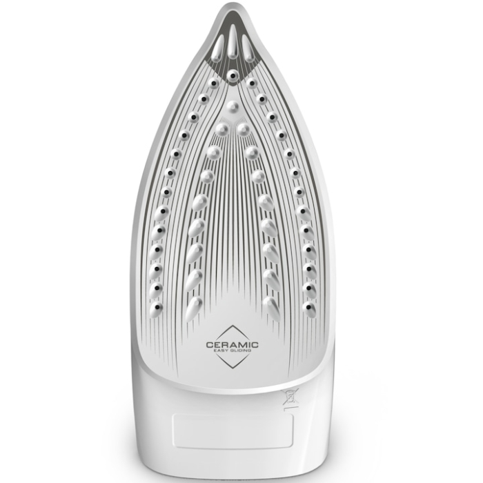 Fier de calcat cu abur Tefal Virtuo FV2C40E0, 2000 W, 120 g/min, 0.24 l, Talpa ceramica, Calcare verticala, Sistem antipicurare, Alb/Portocaliu [2]