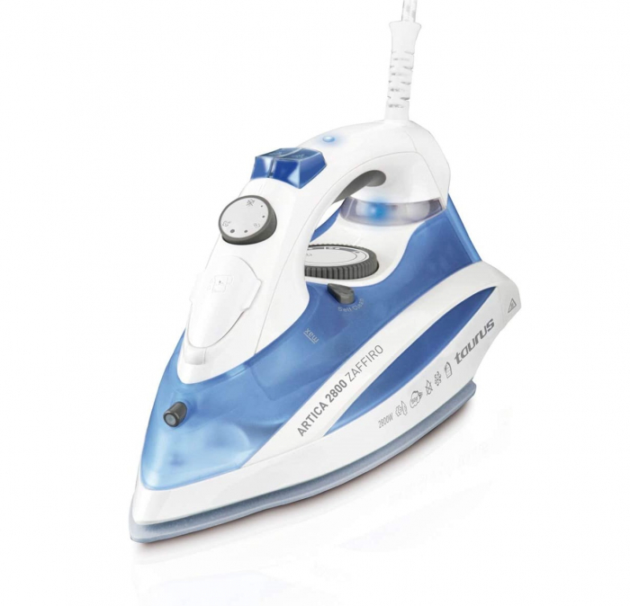 Fier de calcat Taurus Artica 2800 Zaffiro, Talpa Zefir, 2800W, 0.35l ,Alb-Albastru [2]