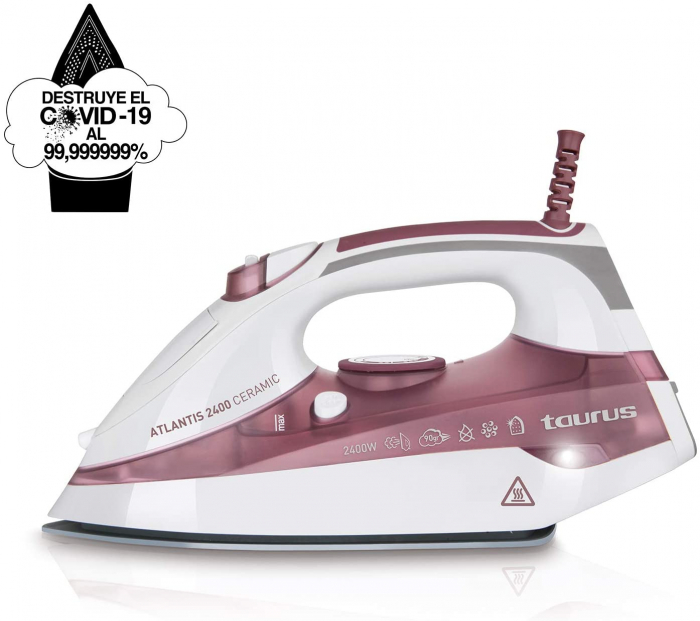 Fier de calcat Taurus Atlantis 2400, Talpa Ceramica, 2400W, 0.3l, Alb-Visiniu [6]