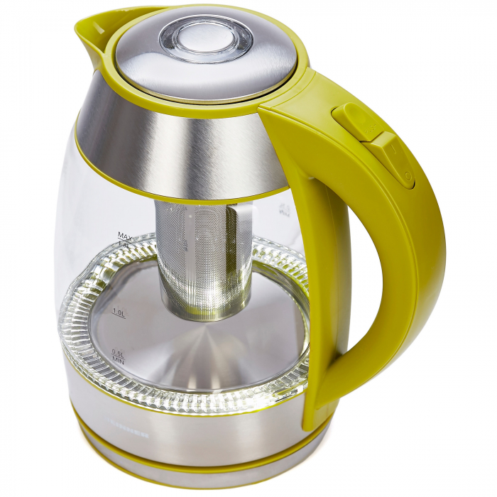 Fierbator Heinner HEK-TF2200GR cu filtru de ceai, 1.8l, Verde, Sticla [4]