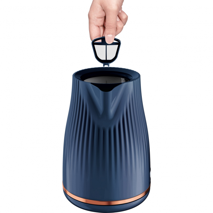 Fierbator Tefal Loft KO251430, 2400W, capacitate 1.7L, capac detasabil, filtru anticalcar, baza rotativa, indicator pentru nivelul apei, albastru [5]