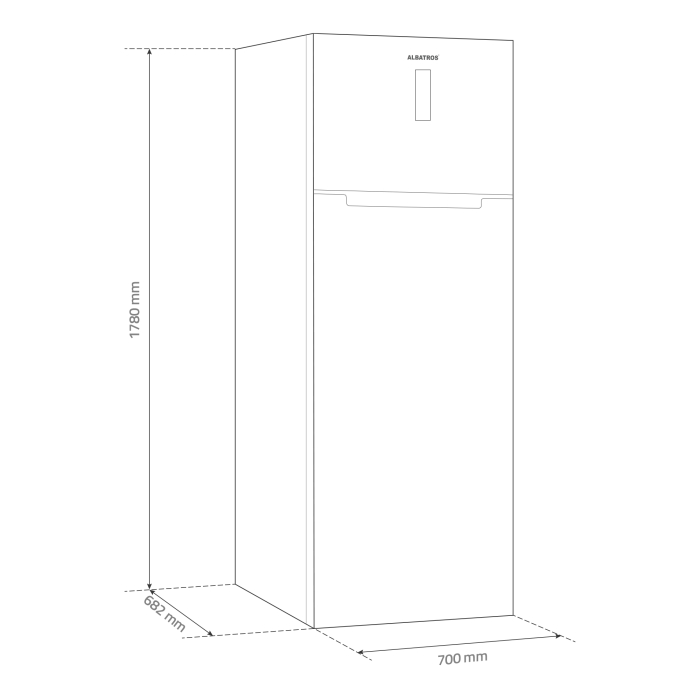 Frigider Albatros FA58NFXE, 415 l, Full No Frost, Clasa E, Inox [3]
