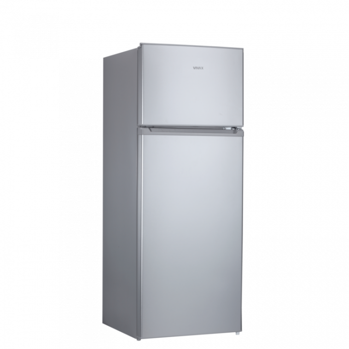 Frigider cu doua usi VIVAX DD-207E S, 204L, Clasa E, Termostat reglabil, Iluminare LED, Usi reversibile, Suprafata painted metal, 3 Rafturi de Sticla securizata, H 143 cm, Argintiu [3]