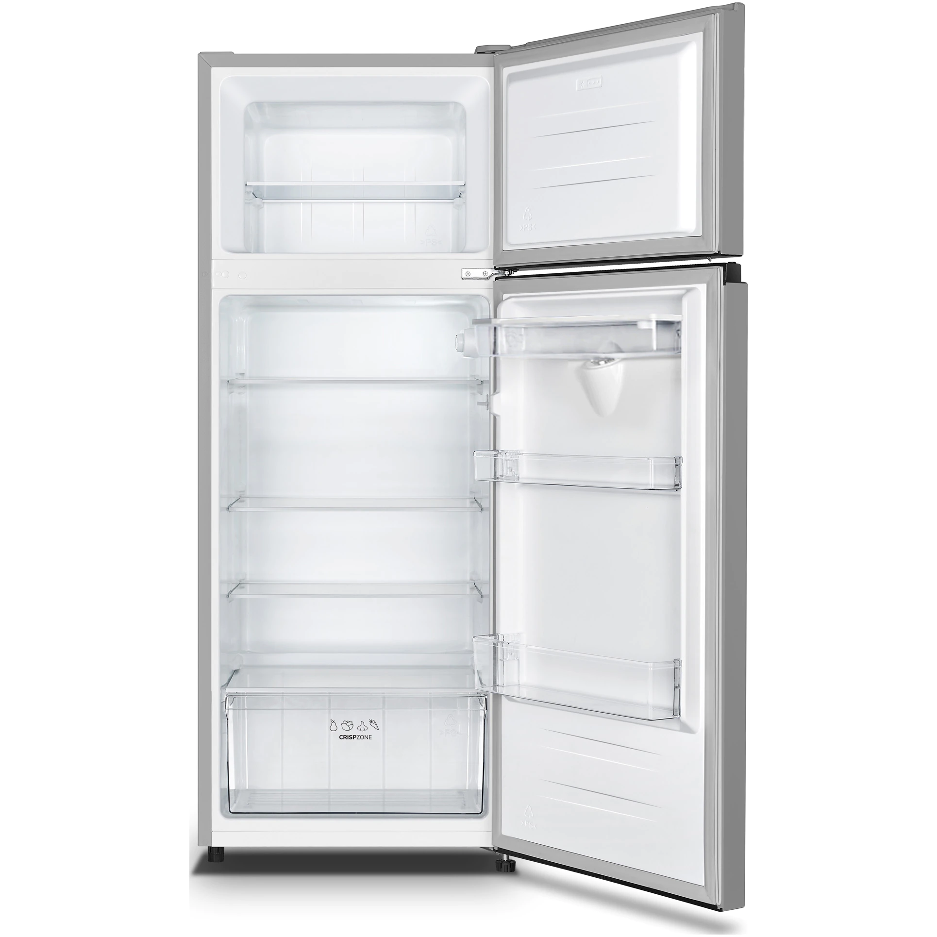 Frigider cu doua usi Heinner HF-HS205SWDE++, 206 l, Dozator de apa, Iluminare LED, H 143.4 cm, Clasa E, Argintiu [2]