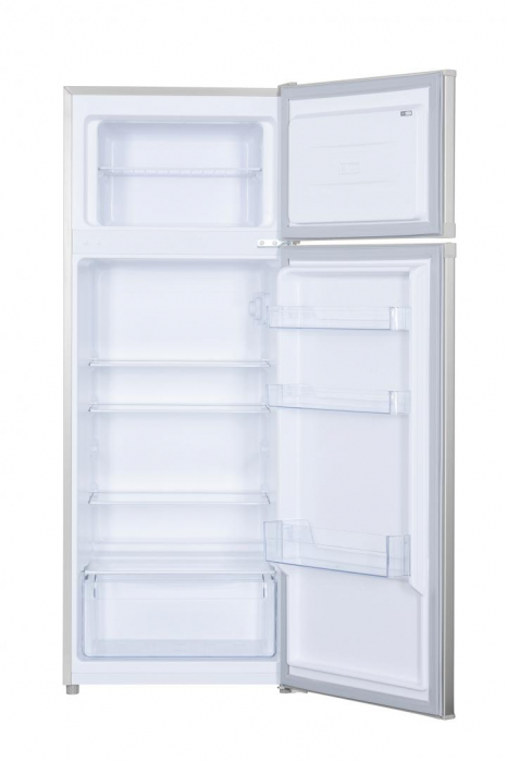 Frigider cu doua usi Heinner HF-H2206SE++, 206 l, Clasa E, lumina LED, 3 rafturi de sticla, H 143 cm, Argintiu [2]