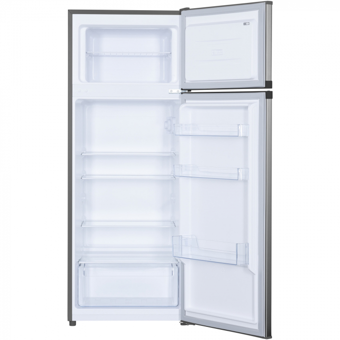 Frigider cu doua usi Heinner HF-H2206XE++, 206 l, Clasa E, lumina LED, 3 rafturi de sticla, H 143 cm, Inox [2]