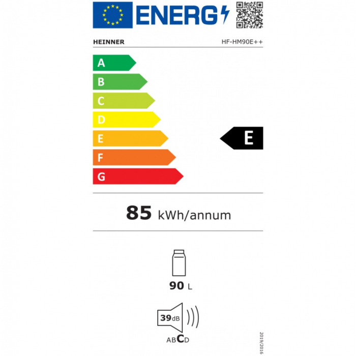 Frigider Heinner HF-HM90E++, Capacitate totala: 90 L, Clasa energetica E, lumina LED, Alb [3]