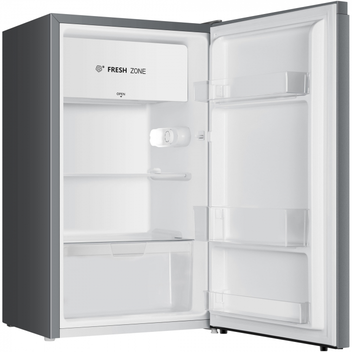Frigider cu o usa Heinner HF-HS94SE++, 94 l, Clasa E, Iluminare LED, Rafturi sticla, H 84 cm, Argintiu [2]