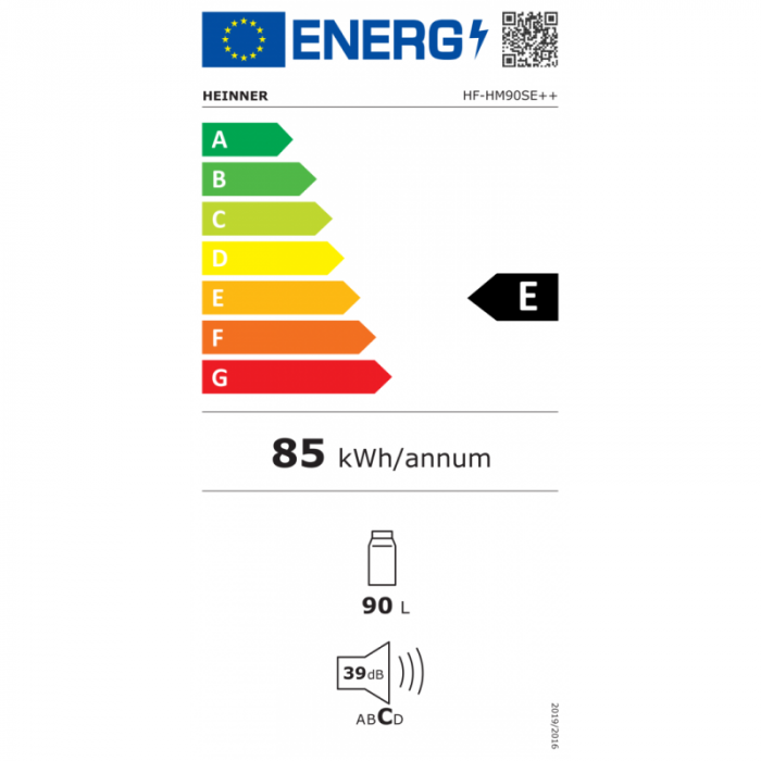 Frigider Heinner HF-HM90SE++, Capacitate totala: 90 L, Clasa energetica E, lumina LED, Argintiu [3]