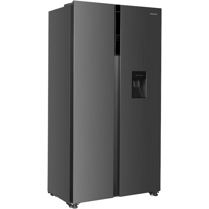Frigider Side by side Heinner HSBS-H439NFXWDE++, 439 l, No Frost, Clasa E, Display, Dozator de apa, Functie smart, Functie congelare si racire rapida, H 176.5 cm, Aspect inox [2]