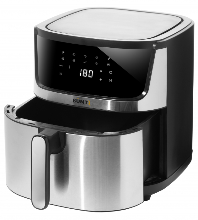 BÜNTZ Air Fryer digital XL, Arete BAF-85S, incalzire superioara si inferioara, 1950 W, 8.5L, control tactil, 10 programe presetate, termostat reglabil: 80-200˚ C, timer 60 min, Argintiu [2]