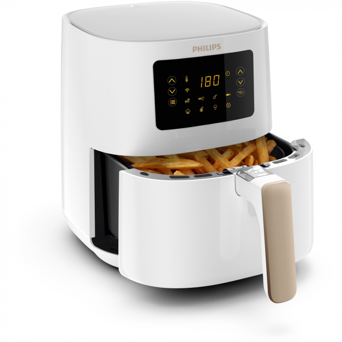 Friteuza cu aer cald Philips Airfryer HD9255/30, tehnologie Rapid Air, 800g, capacitate 4.1L, conectat la wifi, curatare rapida, functie de gatit presetata, 13 functii de gatit presetate, compatibil Amazon Alexa [3]