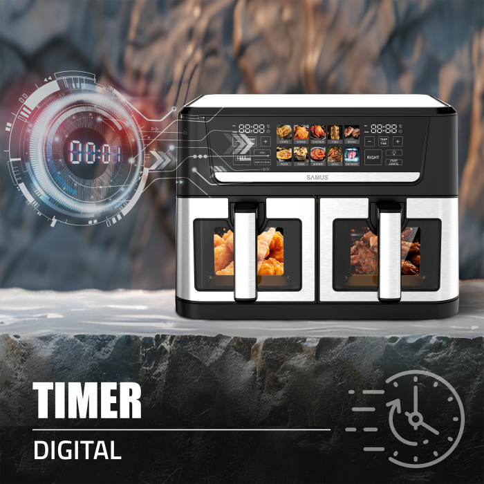 Friteuza cu aer cald Samus AF12TWIN-S2800DW, 2800 W, 12 l [10]