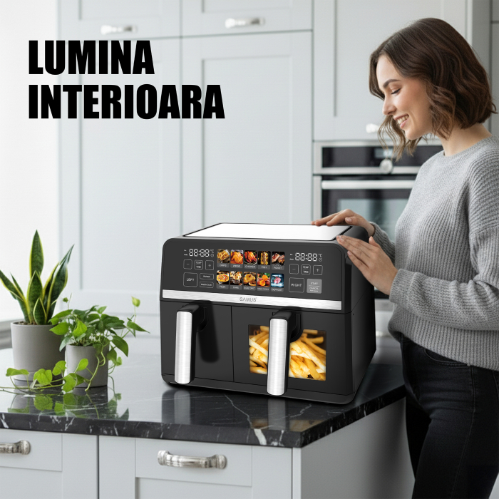 Friteuza cu aer cald Samus AF9DUO-S2600DW, 2600 W, 9 l [15]