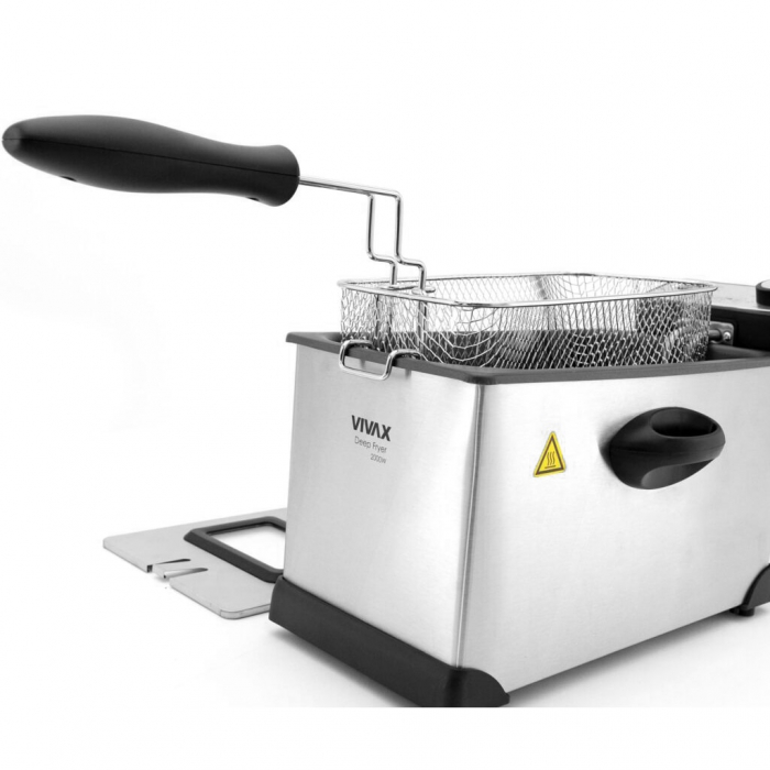 Friteuza cu ulei, VIVAX DF-2003SS, capacitate 3 l, putere 2000 W, Inox, Argintiu [3]