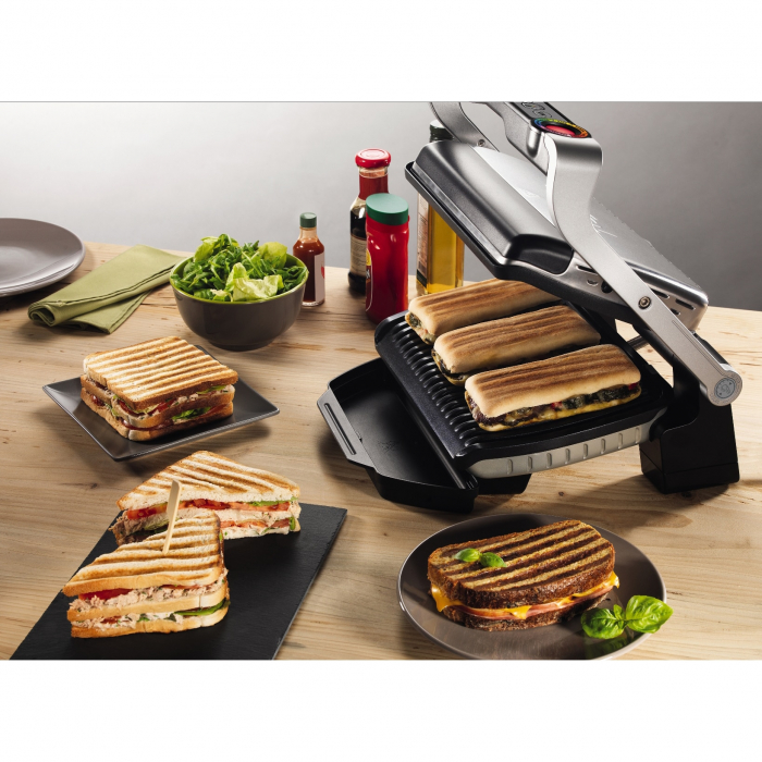 Gratar electric Tefal OptiGrill+ GC712D34 , 2000 W, 6 programe automate, Inox/Negru [3]