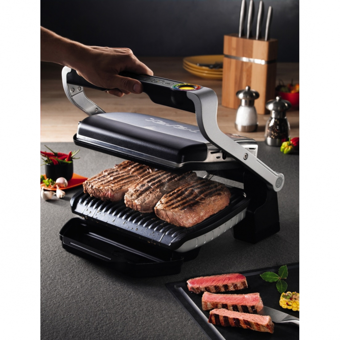 Gratar electric Tefal OptiGrill+ GC712D34 , 2000 W, 6 programe automate, Inox/Negru [5]