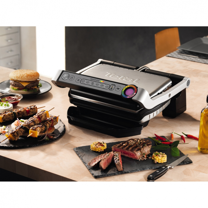 Gratar electric Tefal OptiGrill+ GC712D34 , 2000 W, 6 programe automate, Inox/Negru [6]