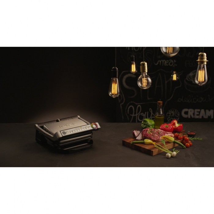 Gratar electric Tefal OptiGrill+ GC712D34 , 2000 W, 6 programe automate, Inox/Negru [7]