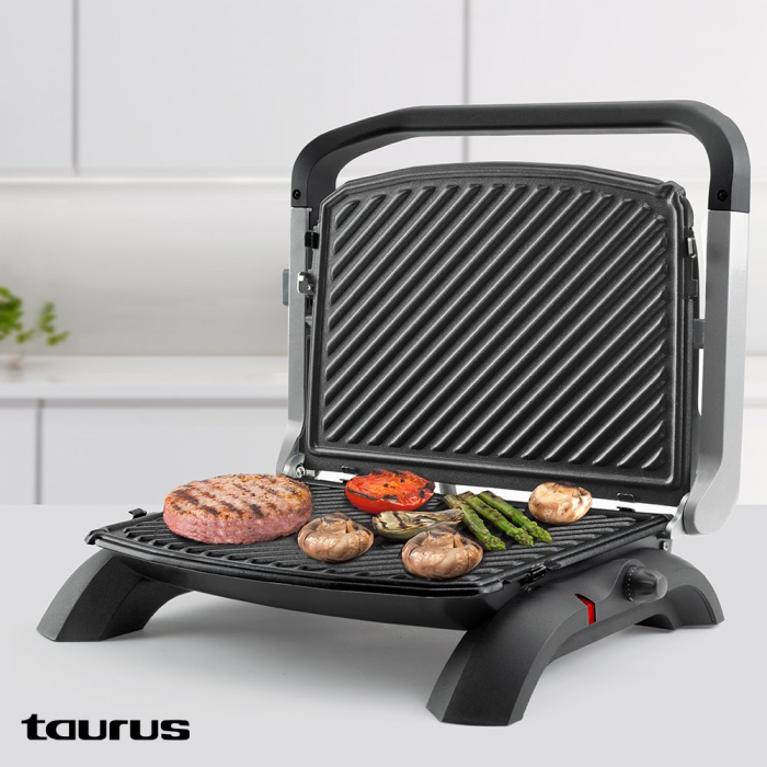Gratar electric Taurus Grill & Co Plus, 1800W, Placi detasabile, Deschidere la 180º, Led, Negru [10]