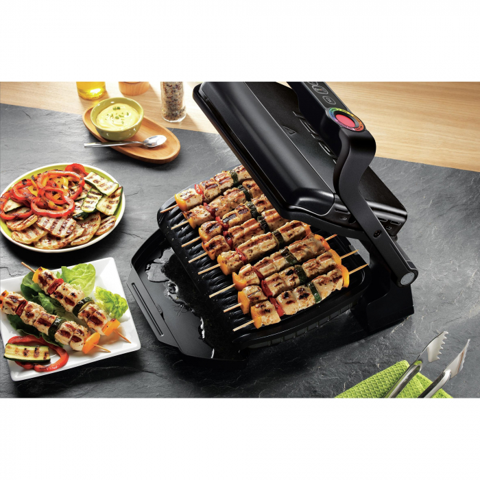 Grill electric Tefal OPTIGRILL GC714834, 2000W, 6 programe automate de gatit, Senzor automat pentru gatit, Placi detasabile, Negru [6]