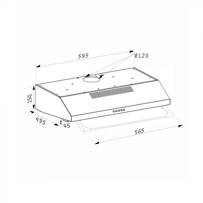 Hota clasica Pyramis ATCG1 Inox 1 motor -60cm- [2]