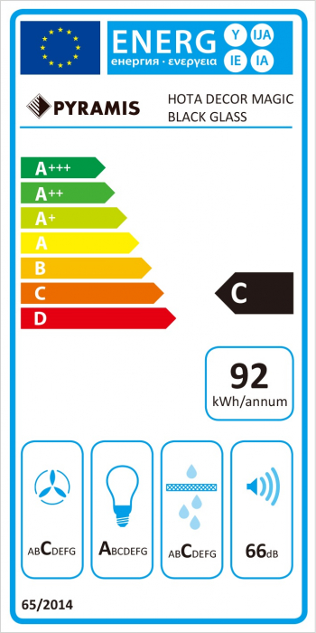 Hota decorativa Pyramis MAGIC Black Glass 60cm [5]