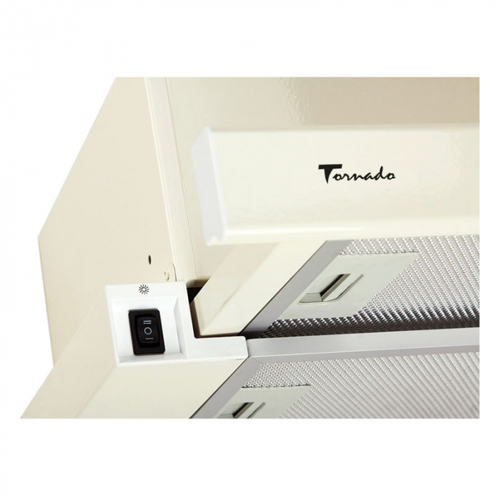 Hota Telescopica Incorporabila Tornado Storm 1200 (60), 1 motor, latime 60 cm, 3 viteze, absorbtie 1200 m3/ora, Bej [3]
