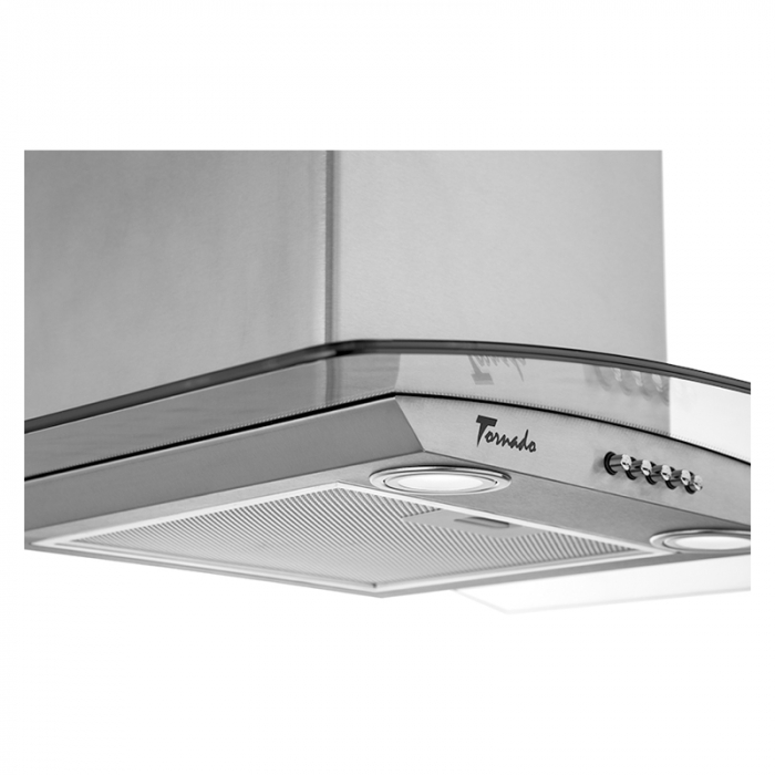 Hota tip Cupola Tornado Eva 1200 (60) LED, 1 motor Turbo, latime 60 cm, 3 viteze, absorbtie 1200 m3/ora, filtru anti-grasimi aluminiu 5 straturi, Inox [3]