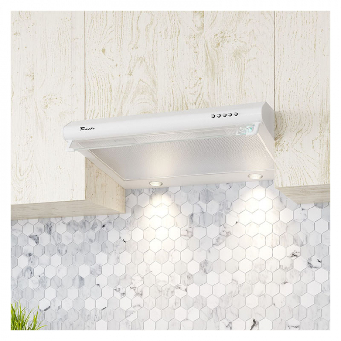 Hota traditionala Tornado Bona 10 (60) LED, 1 motor, latime 60 cm, absorbtie 380 m3/ora, filtru anti-grasimi aluminiu 5 straturi, Alb [6]