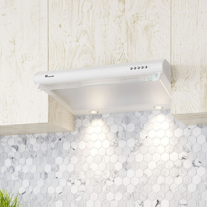 Hota traditionala Tornado Bona 20 (50) LED, 2 motoare, latime 50 cm, absorbtie 560 m3/ora, filtru anti-grasimi aluminiu 5 straturi, Alb [2]