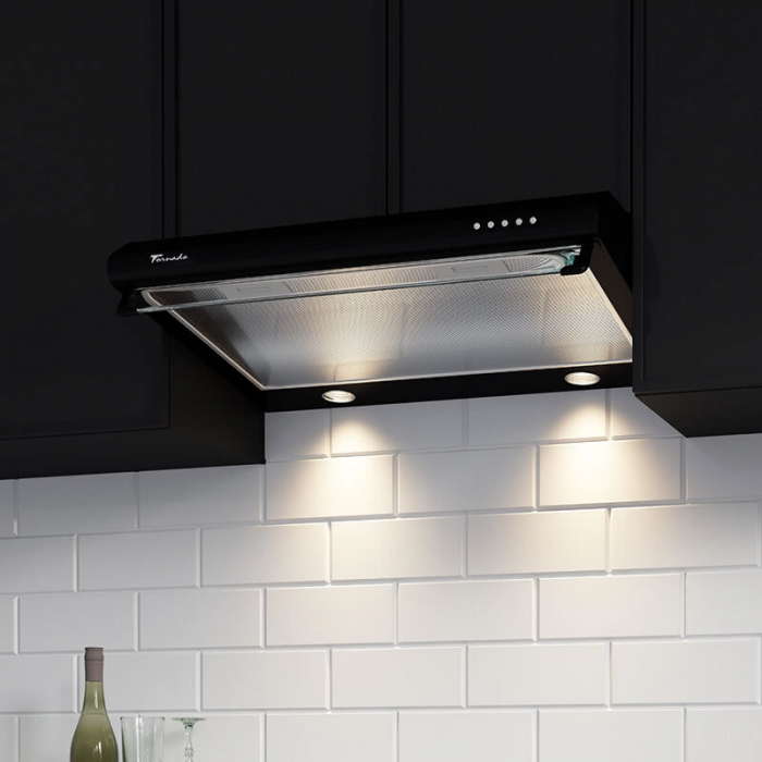 Hota traditionala Tornado Bona 20 (50) LED, 2 motoare, latime 50 cm, absorbtie 560 m3/ora, filtru anti-grasimi aluminiu 5 straturi, Negru [2]