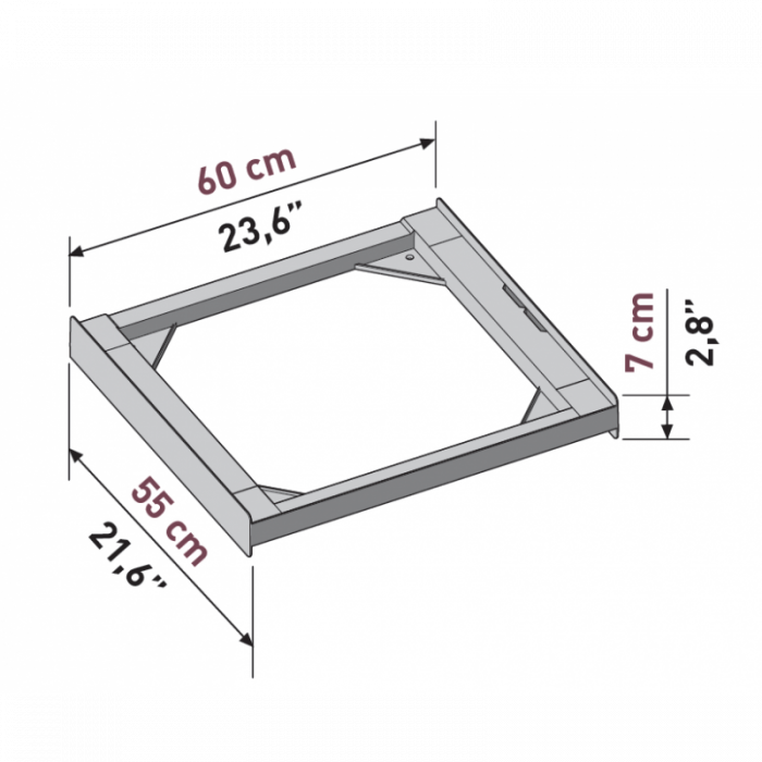 Kit universal de suprapunere a masinii de spalat si a uscatorului de rufe , Meliconi, TORRE BASIC STYLE L60 [4]